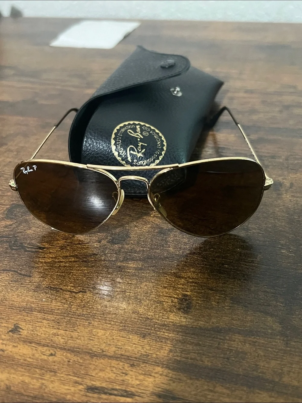 RARE Ray-Ban RB 3025 aviator Gold Frame Sunglasses with Brown Lenses